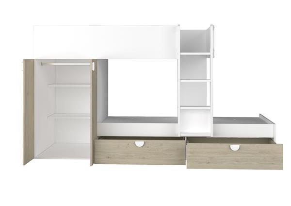 Grote foto fratello stapelbed met kast en lades 90x190 witgrenen wit trasman huis en inrichting bedden
