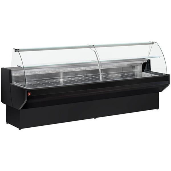 Grote foto gekoelde vitrinetoonbank gebogen ruit geventileerd met reserve zwart diamond ml15 b5 vv r2 diversen overige diversen