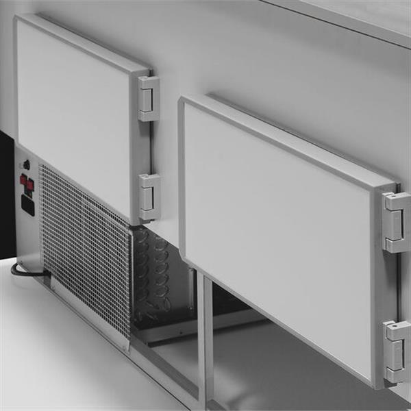 Grote foto gekoelde vitrinetoonbank gebogen ruit geventileerd met reserve zwart diamond ml15 b5 vv r2 diversen overige diversen