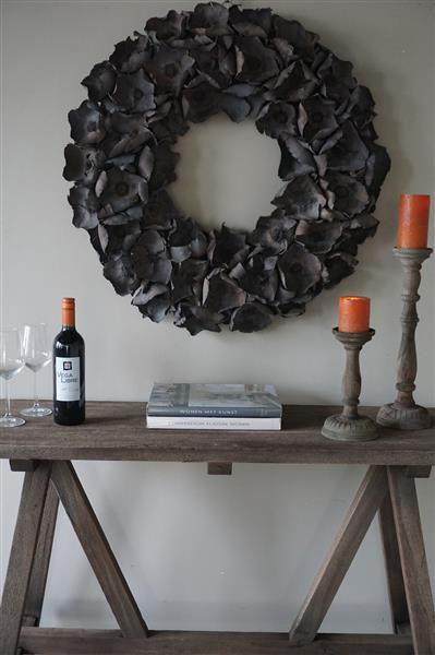 Grote foto krans palm cup grey wash 80 cm huis en inrichting woningdecoratie