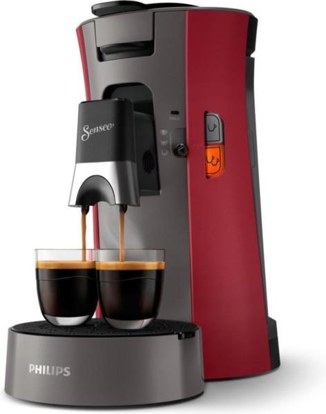 Grote foto philips senseo select csa230 90 koffiepadapparaat dieprood en kasjmiergrijs lichte gebruiksspor witgoed en apparatuur koffiemachines en espresso apparaten
