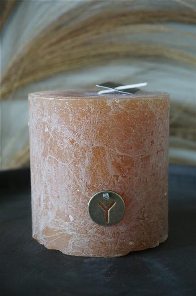 Grote foto candle rustic honey brown h10 x d10 cm huis en inrichting woningdecoratie