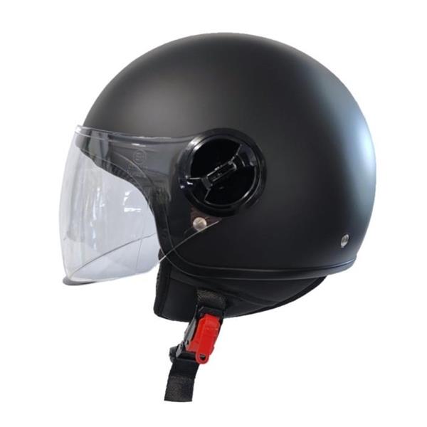 Grote foto motocubo bat jethelm met extern vizier mat zwart motoren kleding