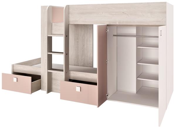Grote foto maxim multifunctioneel stapelbed 90x190 oudroze trasman huis en inrichting bedden