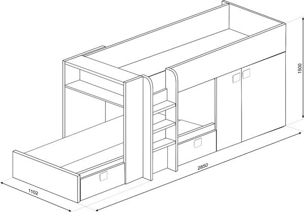 Grote foto maxim multifunctioneel stapelbed 90x190 oudroze trasman huis en inrichting bedden