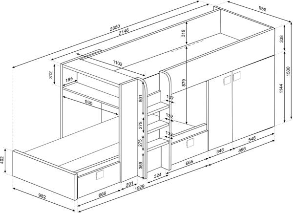 Grote foto maxim multifunctioneel stapelbed 90x190 oudroze trasman huis en inrichting bedden