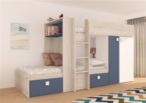 Grote foto maxim multifunctioneel stapelbed 90x190 blauw trasman huis en inrichting bedden