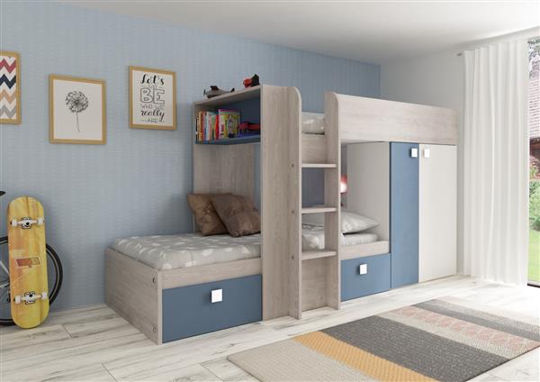 Grote foto maxim multifunctioneel stapelbed 90x190 blauw trasman huis en inrichting bedden