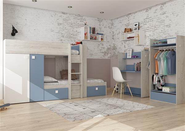 Grote foto maxim multifunctioneel stapelbed 90x190 blauw trasman huis en inrichting bedden