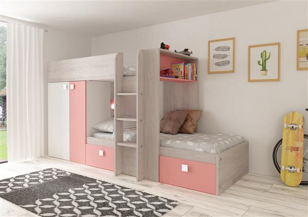 Grote foto maxim multifunctioneel stapelbed 90x190 roze trasman huis en inrichting bedden
