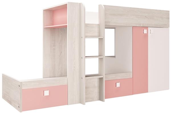 Grote foto maxim multifunctioneel stapelbed 90x190 roze trasman huis en inrichting bedden