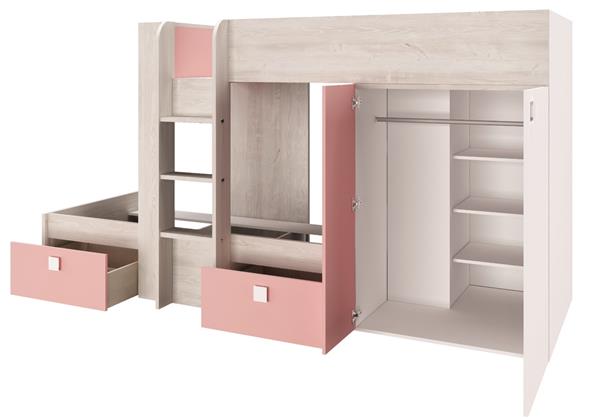 Grote foto maxim multifunctioneel stapelbed 90x190 roze trasman huis en inrichting bedden
