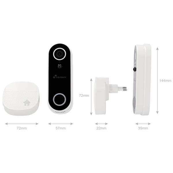 Grote foto nivian full hd wifi deurbel kit smart home micro sd kaart audio ipc db1 audio tv en foto videobewakingsapparatuur