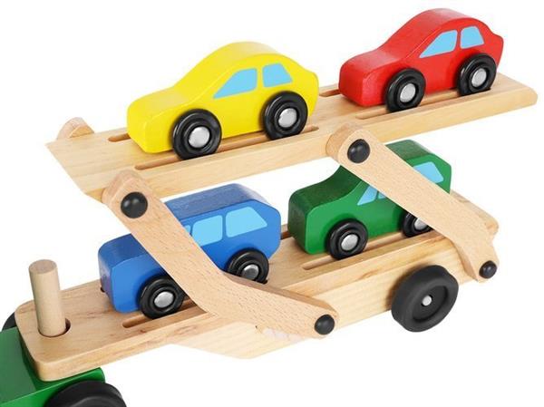 Grote foto autotransporter vrachtwagen kinderen en baby los speelgoed