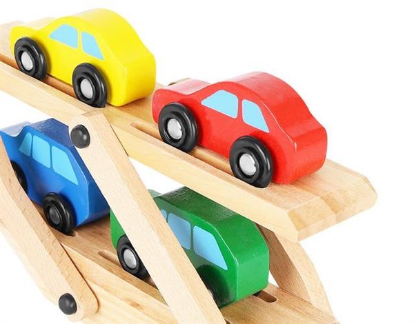 Grote foto autotransporter vrachtwagen kinderen en baby los speelgoed