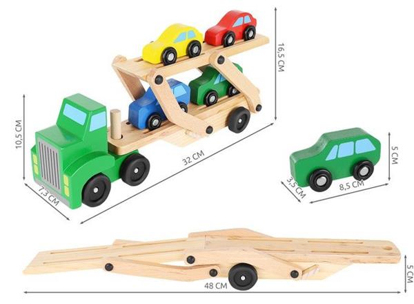 Grote foto autotransporter vrachtwagen kinderen en baby los speelgoed