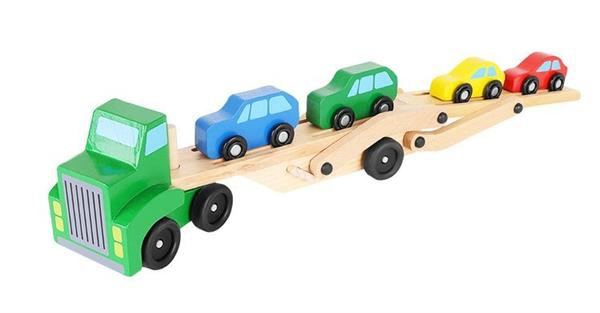 Grote foto autotransporter vrachtwagen kinderen en baby los speelgoed