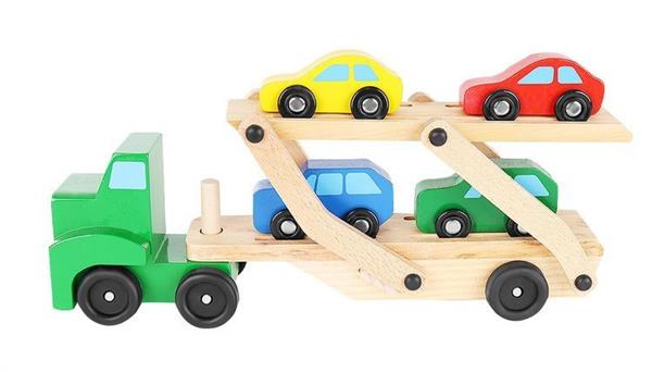 Grote foto autotransporter vrachtwagen kinderen en baby los speelgoed