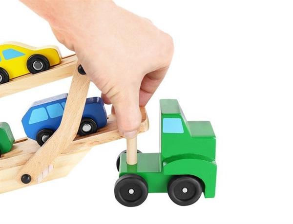 Grote foto autotransporter vrachtwagen kinderen en baby los speelgoed