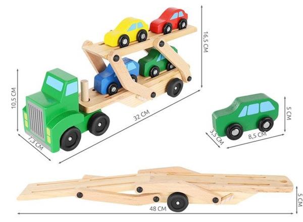 Grote foto autotransporter vrachtwagen kinderen en baby los speelgoed