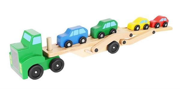 Grote foto autotransporter vrachtwagen kinderen en baby los speelgoed