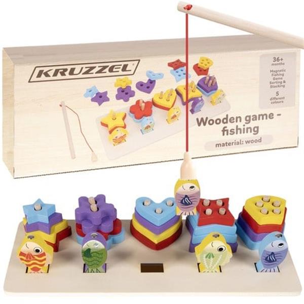 Grote foto houten visspel met vormen sorteerder kinderen en baby overige