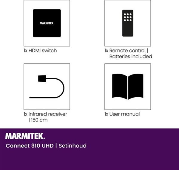 Grote foto marmitek hdmi switch connect 310 uhd hdmi switch 4k hdmi switch 3 poorts cec edid verpakk computers en software netwerkkaarten routers en switches