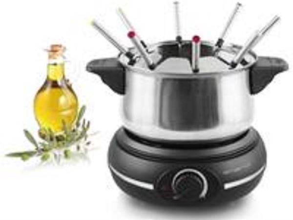 Grote foto emerio ft 110852.3 fondue set 8 personen inhoud 3l regelbare thermostaat indicatie lampje witgoed en apparatuur kookplaten en gasstellen