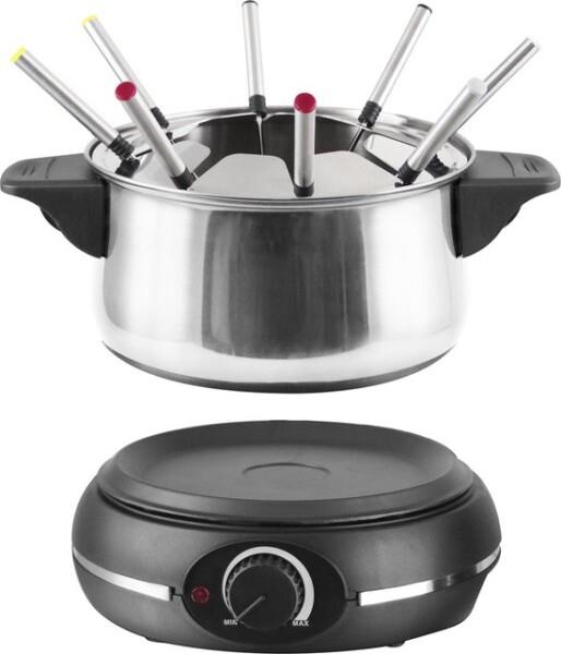 Grote foto emerio ft 110852.3 fondue set 8 personen inhoud 3l regelbare thermostaat indicatie lampje witgoed en apparatuur kookplaten en gasstellen