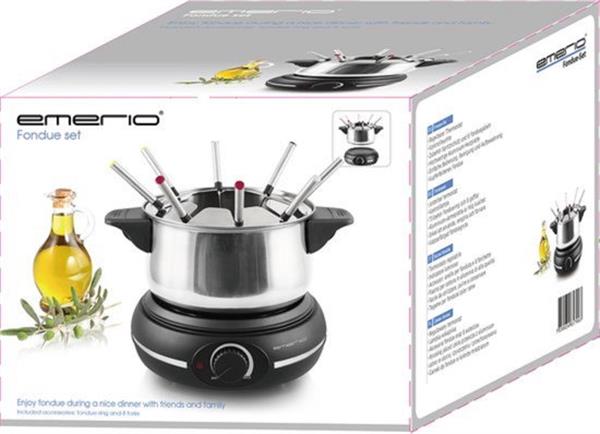 Grote foto emerio ft 110852.3 fondue set 8 personen inhoud 3l regelbare thermostaat indicatie lampje witgoed en apparatuur kookplaten en gasstellen
