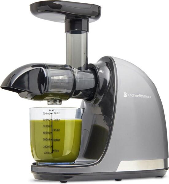 Grote foto kitchenbrothers slowjuicer juicer groenten en fruitpers 700ml grey huis en inrichting keukenbenodigdheden
