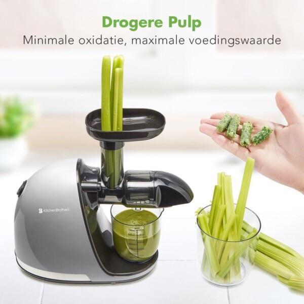 Grote foto kitchenbrothers slowjuicer juicer groenten en fruitpers 700ml grey huis en inrichting keukenbenodigdheden