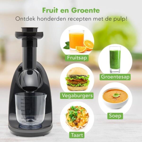 Grote foto kitchenbrothers slowjuicer juicer groenten en fruitpers 700ml grey huis en inrichting keukenbenodigdheden