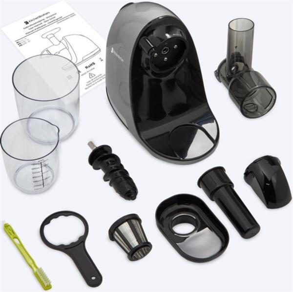 Grote foto kitchenbrothers slowjuicer juicer groenten en fruitpers 700ml grey huis en inrichting keukenbenodigdheden