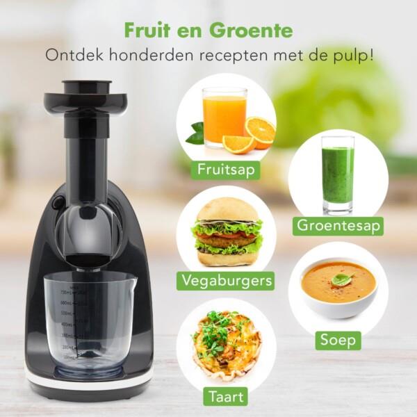 Grote foto kitchenbrothers slowjuicer juicer groenten en fruitpers 700ml wit huis en inrichting keukenbenodigdheden
