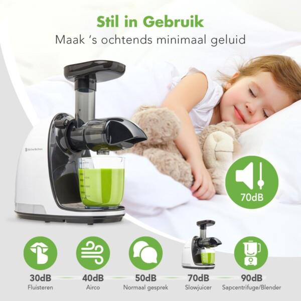 Grote foto kitchenbrothers slowjuicer juicer groenten en fruitpers 700ml wit huis en inrichting keukenbenodigdheden