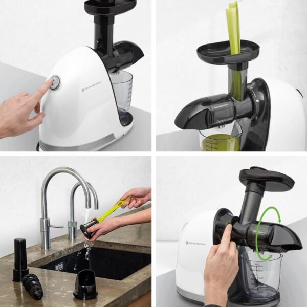 Grote foto kitchenbrothers slowjuicer juicer groenten en fruitpers 700ml wit huis en inrichting keukenbenodigdheden