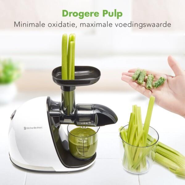 Grote foto kitchenbrothers slowjuicer juicer groenten en fruitpers 700ml wit huis en inrichting keukenbenodigdheden