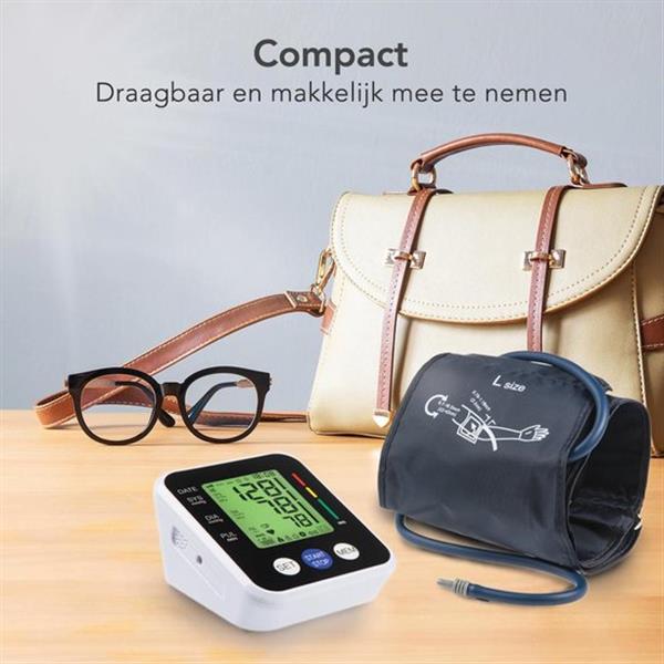 Grote foto lifegoods bloeddrukmeter bovenarm met automatisch oppompen verpakking beschadigd witgoed en apparatuur persoonlijke verzorgingsapparatuur