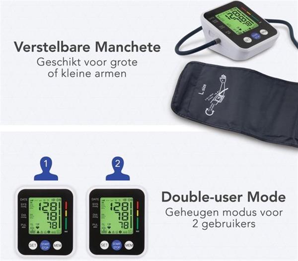 Grote foto lifegoods bloeddrukmeter bovenarm met automatisch oppompen verpakking beschadigd witgoed en apparatuur persoonlijke verzorgingsapparatuur