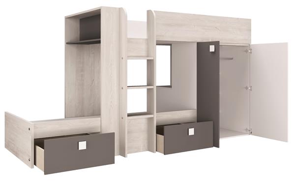 Grote foto maxim multifunctioneel stapelbed 90x190 antraciet trasman huis en inrichting bedden