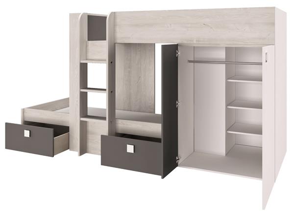 Grote foto maxim multifunctioneel stapelbed 90x190 antraciet trasman huis en inrichting bedden