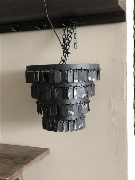 Grote foto hanglamp hangertjes zwart tweede kansje huis en inrichting bankstellen