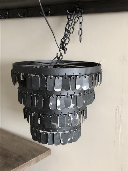 Grote foto hanglamp hangertjes zwart tweede kansje huis en inrichting bankstellen