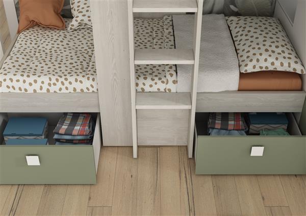 Grote foto maxim multifunctioneel stapelbed 90x190 groen trasman huis en inrichting bedden