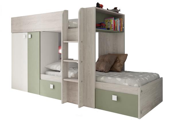Grote foto maxim multifunctioneel stapelbed 90x190 groen trasman huis en inrichting bedden