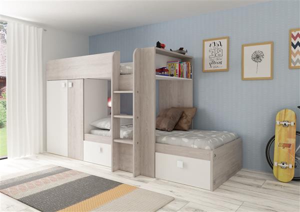 Grote foto maxim multifunctioneel stapelbed 90x190 wit trasman huis en inrichting bedden