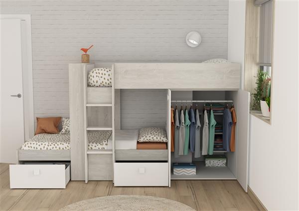 Grote foto maxim multifunctioneel stapelbed 90x190 wit trasman huis en inrichting bedden