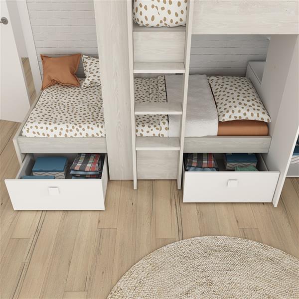 Grote foto maxim multifunctioneel stapelbed 90x190 wit trasman huis en inrichting bedden