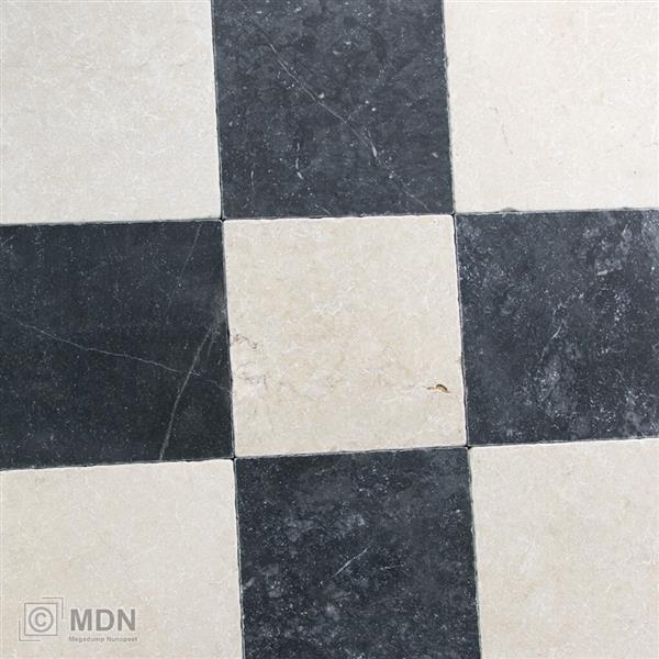 Grote foto turks hardsteen getrommeld marmer dambord vloer mix 20x20 1m doe het zelf en verbouw tegels